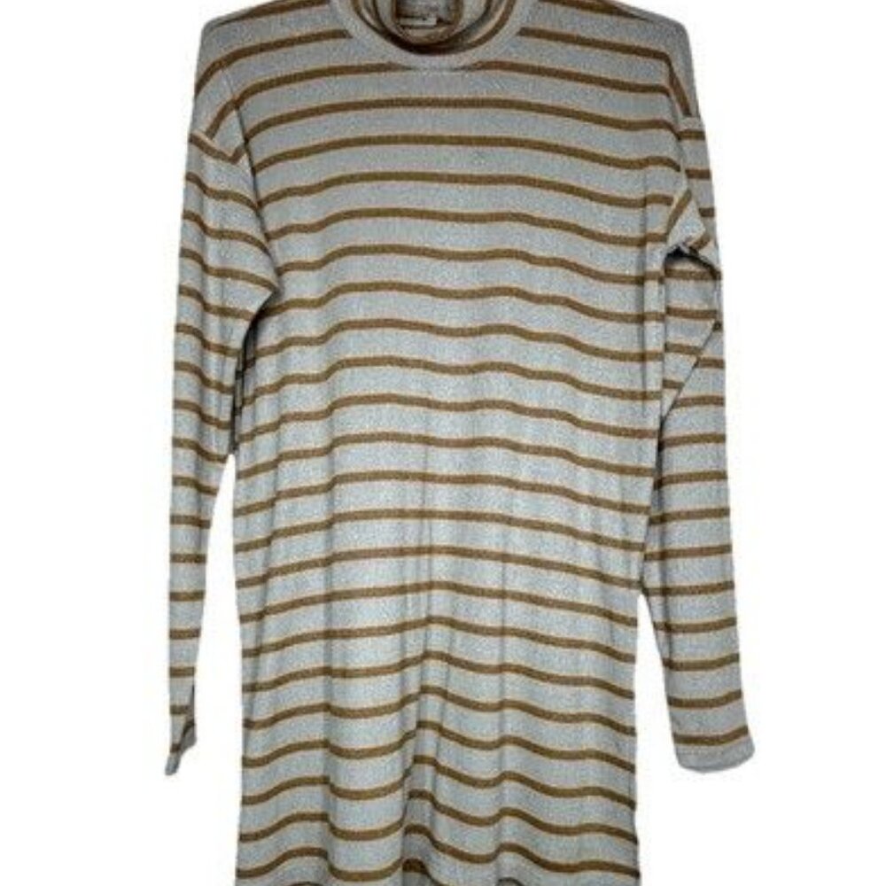 Vanessa Virginia ANTHRO Shining Striped Turtleneck Tunic sz XS